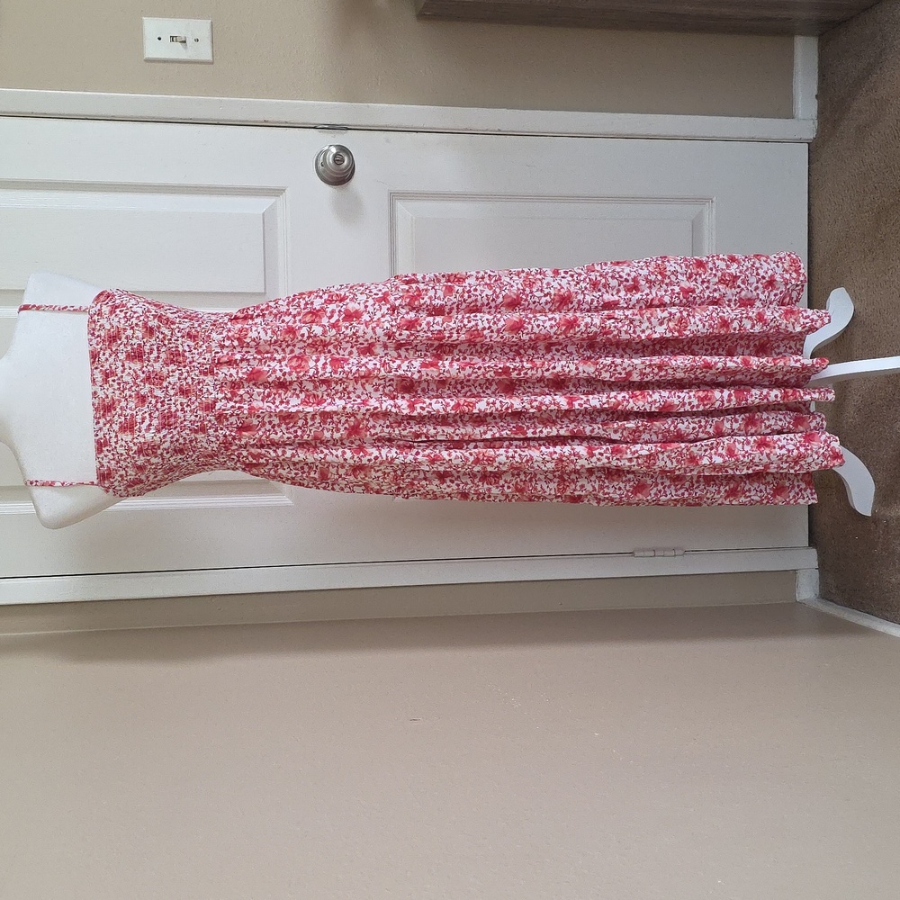 Steve Madden Paola Pink Floral Smocked Maxi Dress